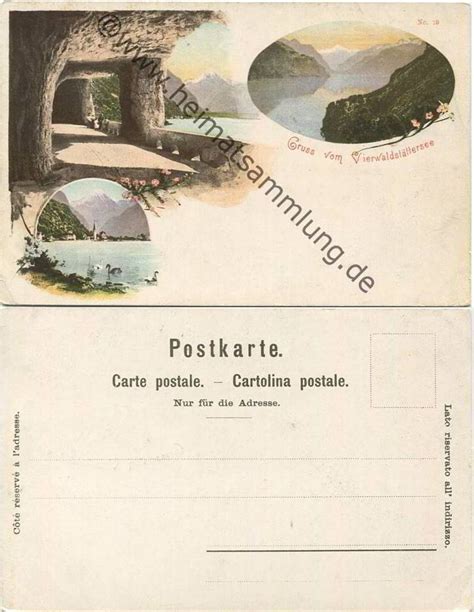 One black and white postcard with a divided back. Historische-Ansichtskarten-Kanton-Uri-Axenstrasse