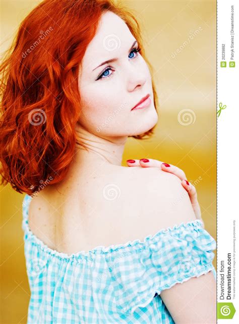 Beautiful Young Girl With Red Hair Stock Photo Image Of