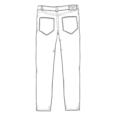 Premium Vector Vector Sketch Illustration Denim Jeans Pants Back View