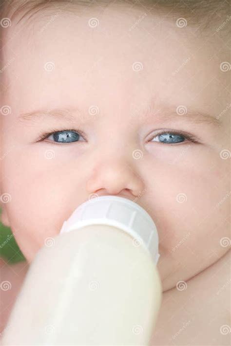 Baby Drinking Bottle Of Formula Stock Image Image Of Infant