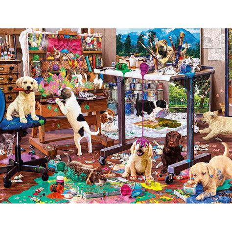 Buffalo Games A Dogs Life Painting Puppies 750 Pieces Jigsaw Puzzle