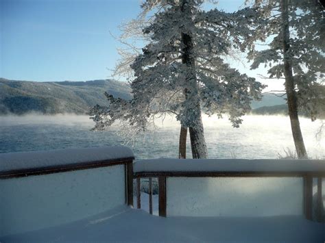 Frosty Winter Lake Canim Lake British Columbia Canada Free Image