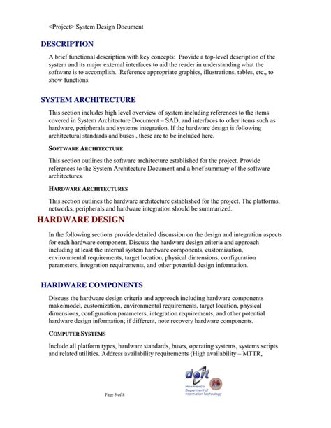 System Design Document Template In Word And Pdf Formats Page 5 Of 8