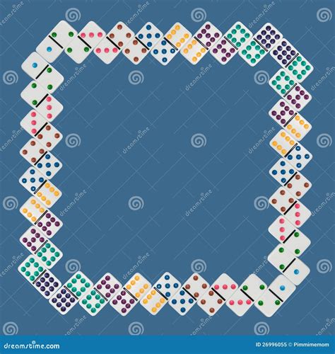 Frame Square Of Dominos In Numerical Order Stock Illustration