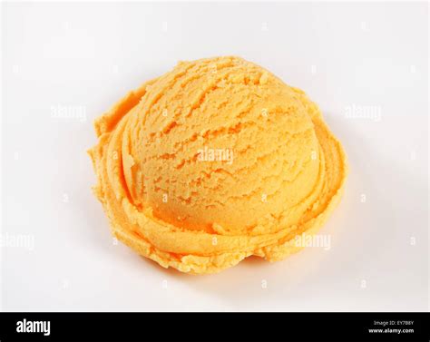 Scoop Of Orange Ice Cream Stock Photo Alamy