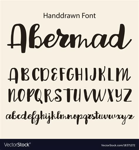Hand Drawn Alphabet Calligraphy Letters Royalty Free Vector