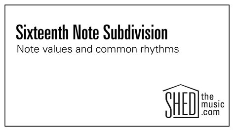 Sixteenth Note Subdivision Youtube