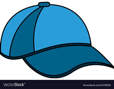 Color Image Cartoon Blue Sport Cap Headwear Vector Image