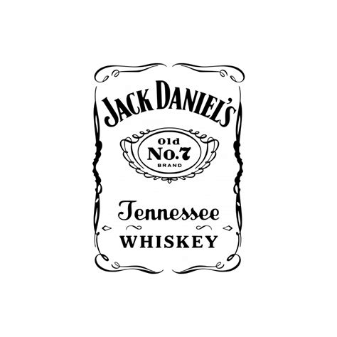 Sticker Jack Daniel s 4 Couleur Noir Dimension côté le plus grand 20 cm
