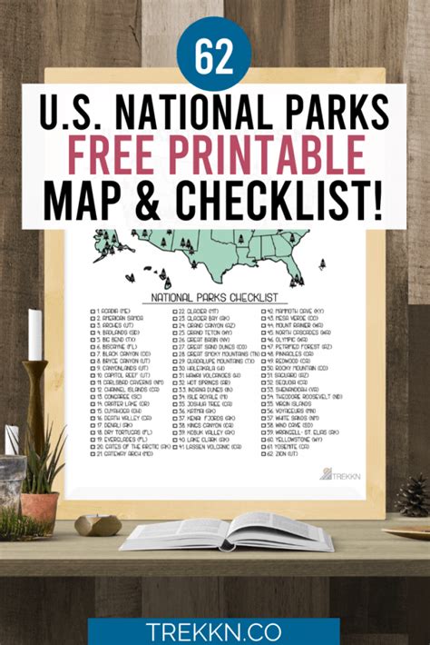 Your Printable Us National Parks Map With All 62 Parks Canada