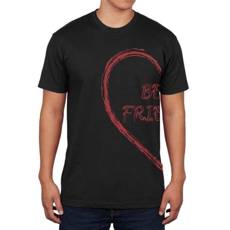 Half Heart Best Friends Left Black Soft Adult T Shirt Ebay