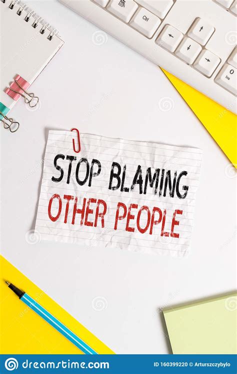Word Writing Text Stop Blaming Other People Business Concept For Do