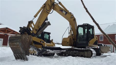 Snow Removal Fail Cat 311cu Excavator And John Deere 2032r Snow