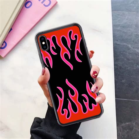 Flame Red Phone Case For Iphone 13 12 Mini 11 Pro Max Xr Xs Se Etsy