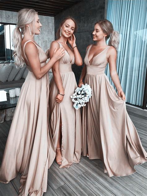 wd0162 sexy bridesmaid dresses with slit bridesmaid dress with straps on storenvy
