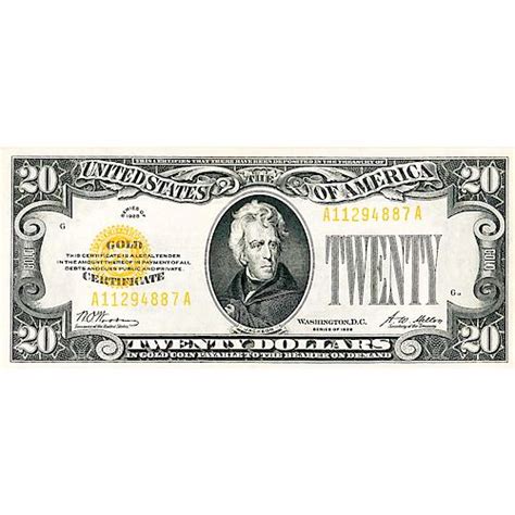 ✅ check the latest currency rate! U.S. 1928 $20 GOLD CERTIFICATE sold at auction from 15th ...