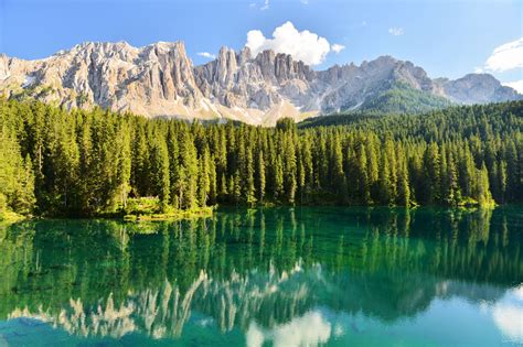 Karersee Lago Di Carezza Is A Lake In The Dolomites In South Tyrol