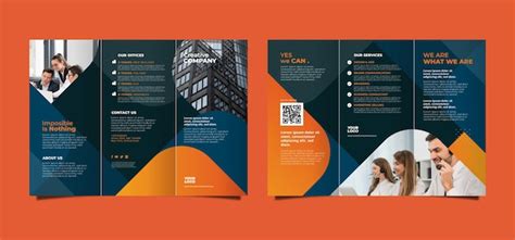 Abstract Trifold Brochure Template With Front And Back Free Vector