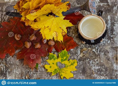 Autumn Still Life With Water Can In The Autumn Season Stock Photo