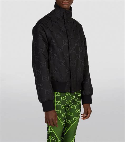 Gucci Black Gg Bomber Jacket Harrods Uk