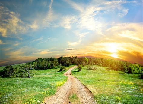 Wallpaper Sunlight Landscape Sunset Hill Nature Grass Sky