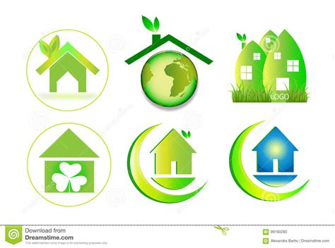 In real time, change your logo according to your company needs. Green eco home house logo stock vector. Illustration of ...