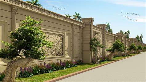 Boundary Wall Design On Behance House Front Wall Design Fence Wall