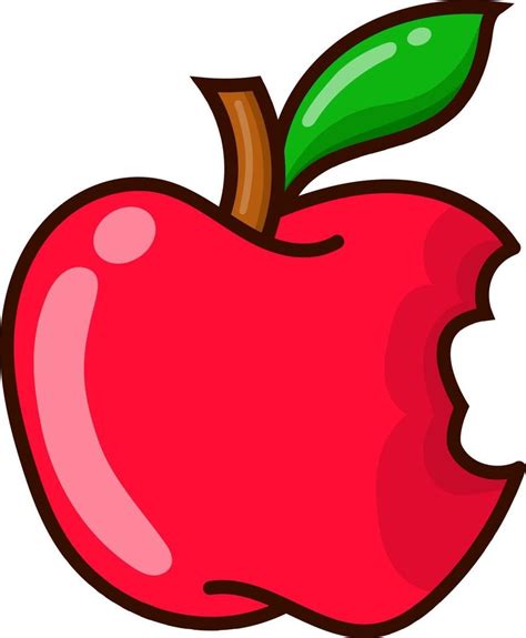 Ilustración de dibujos animados de manzana estilo vector manzana para
