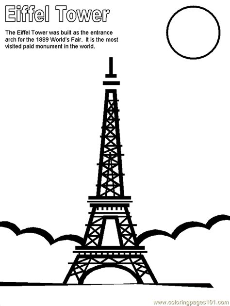 Eiffel tower coloring page the eiffel tower was built as the entrance to the 1889 world's fair in paris. Paris eiffel tower coloring pages download and print for free
