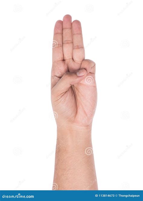 Three Finger Salute Stock Image Image Of Straight Hand