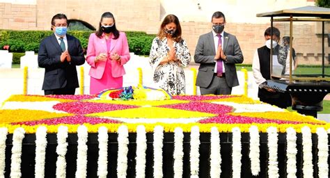 New Delhi Marta LucÃa RamÃrez Blanco Vice President of Colombia pays tribute to Mahatma