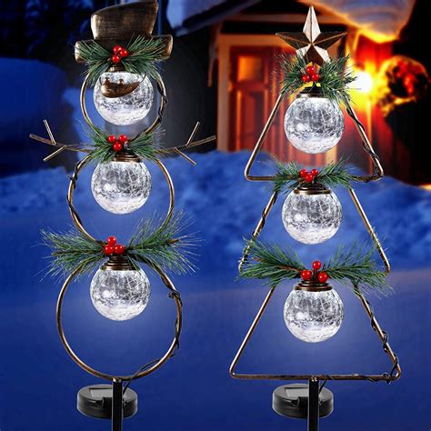 Magt Christmas Outdoor Solar Stake Lights 425 Inch Solar Powered