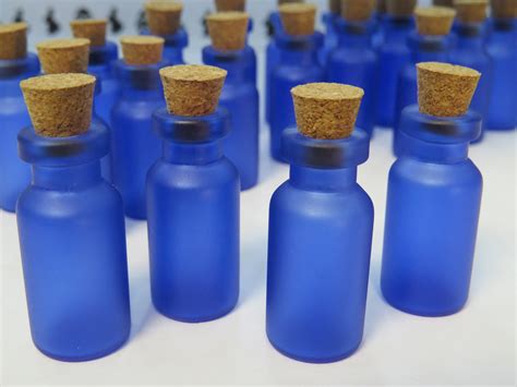 10 Small Colored Bottles Blue 2ml Bottles Small Glass Jars Etsy