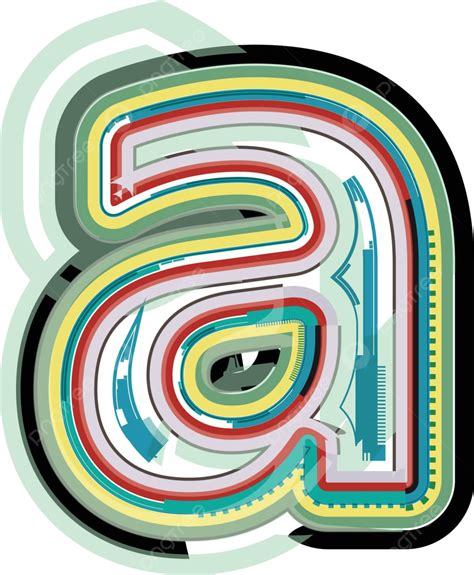 Abstract Colorful Letter A Drawing Freehand Rough Vector Drawing