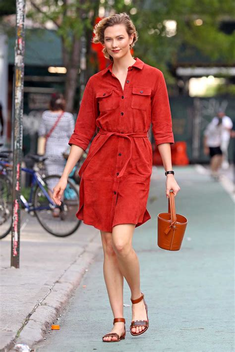 Karlie Kloss In A Red Button Up Dress Was Seen Out In Nyc 05202019