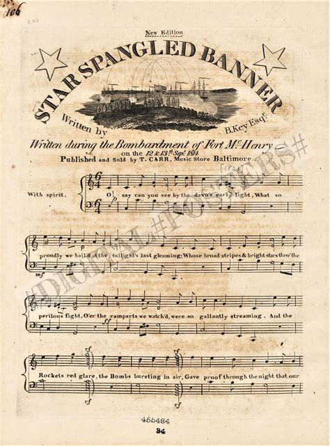Original Draft Of The Star Spangled Banner Song Lyrics Planspor