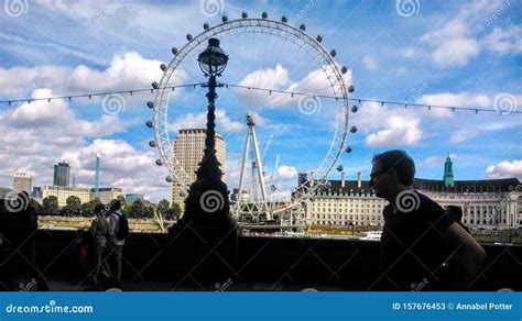 London Eye Ferris Wheel From Embankment Editorial Stock Photo Image