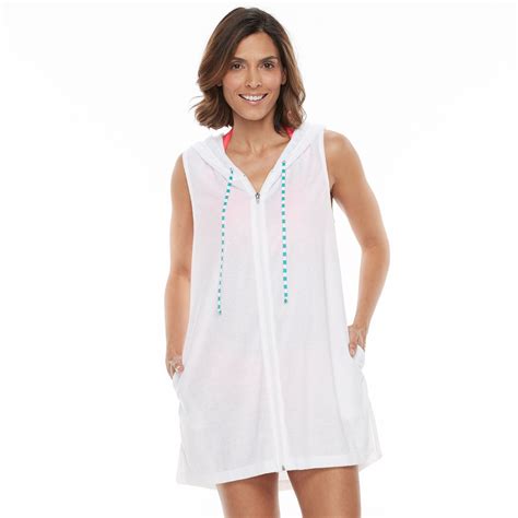 Womens Beach Scene French Terry Vest Cover Up Cover Up Women Woman