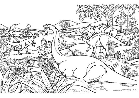 Advanced Dinosaur Coloring Page Difficult and Hard to Color Pages