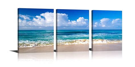 Blue Ocean Sea Wall Decorations Seascape Beach Sand Canvas