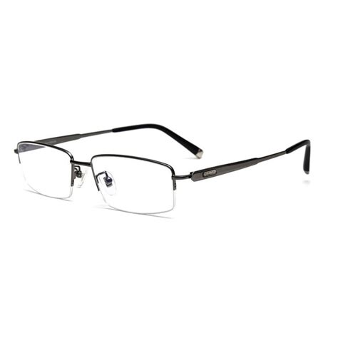 width 140 glasses men pure titanium frame reading glasses ultra light business half rim myopia