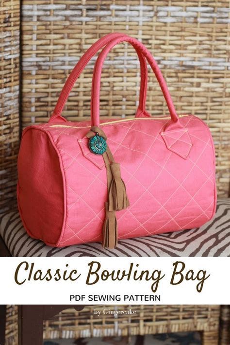 Classic Bowling Bag Pdf Sewing Pattern Bags Tote Bag Pattern