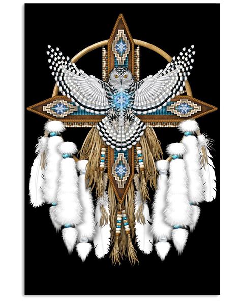 Snowy Owl Native American Mandala Dream Catcher Native American Native American Patterns