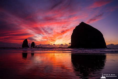 Sunset Reflections Cannon Beach Oregon 022019 Cannon Beach Cannon
