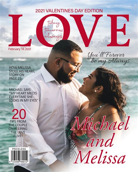 Custom Magazine Cover Valentines Day T Love Magazine Etsy