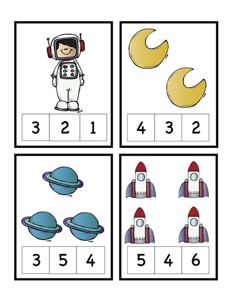 Preschool Printables Rocket To The Moon Number Cards Espacio