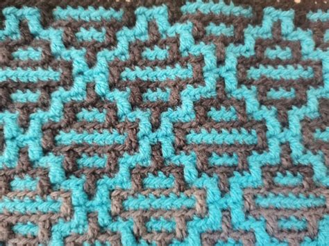 Easy Geometric Mosaic Crochet Afghanblanket Pattern No Etsy Nederland
