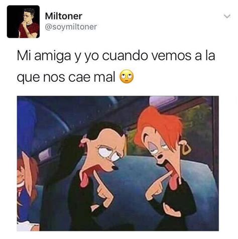 Mi Amiga Y Yo Cuando Vemos A La Que Nos Cae Mal Memes Divertidos