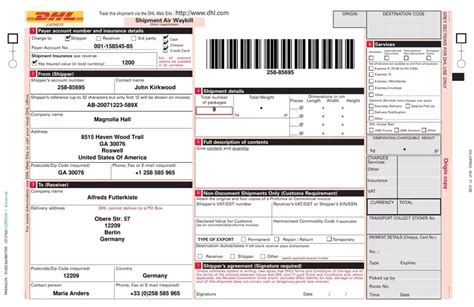 Dhl Customs Form