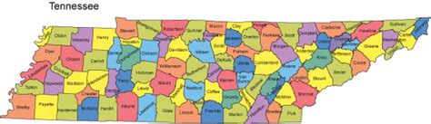 Tennessee State Map With Counties Printable Map